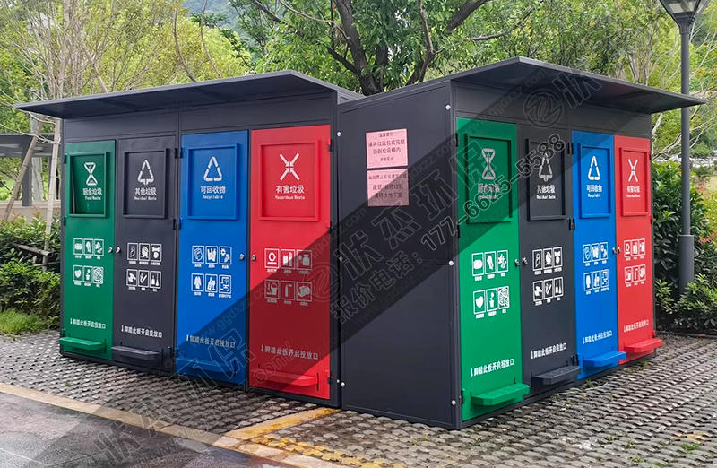 江西上饒腳踏式垃圾分類箱案例