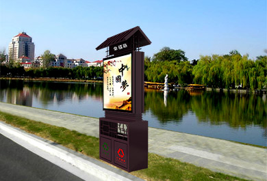 仿古指路牌廣告垃圾箱