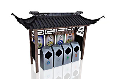 仿古垃圾分類亭圖片