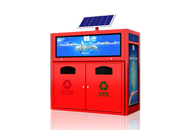 戶外三分類大容量太陽能廣告垃圾箱圖片