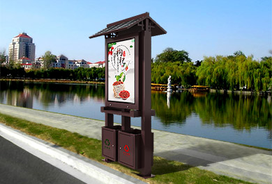 特色太陽能仿古廣告垃圾箱定制