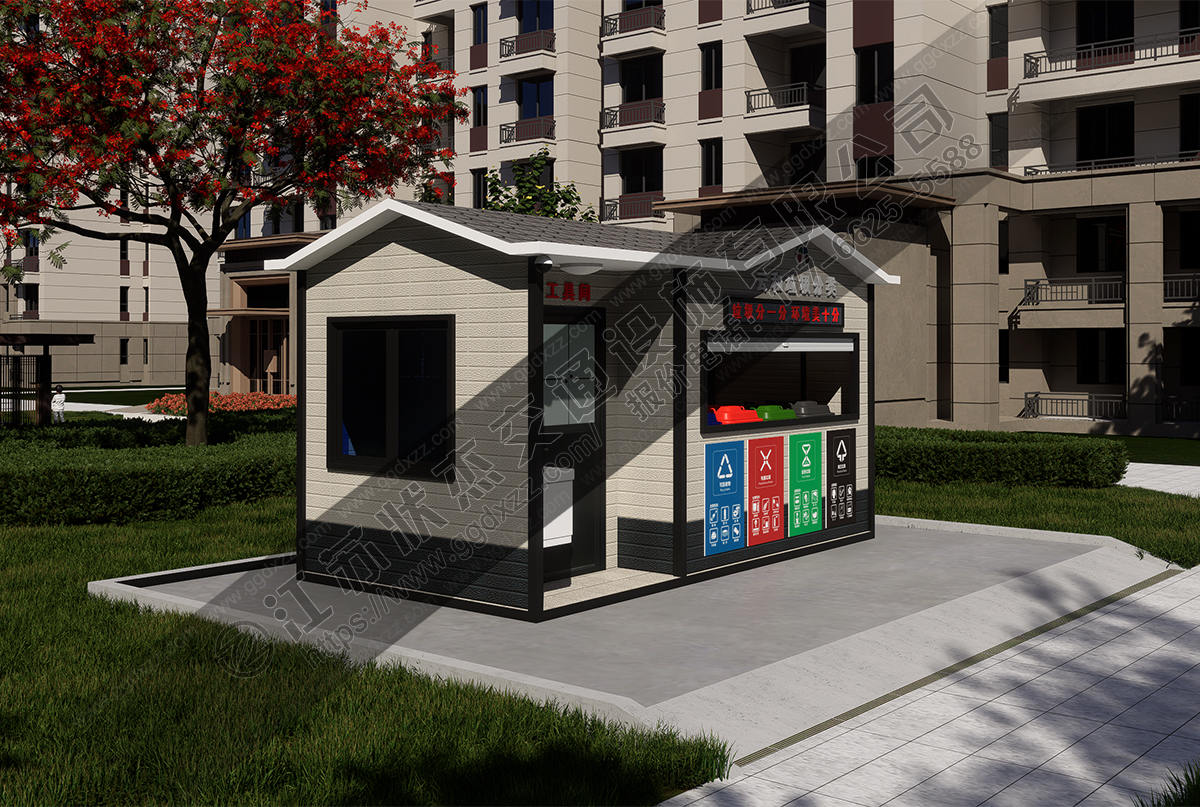 小區垃圾分類房左視圖