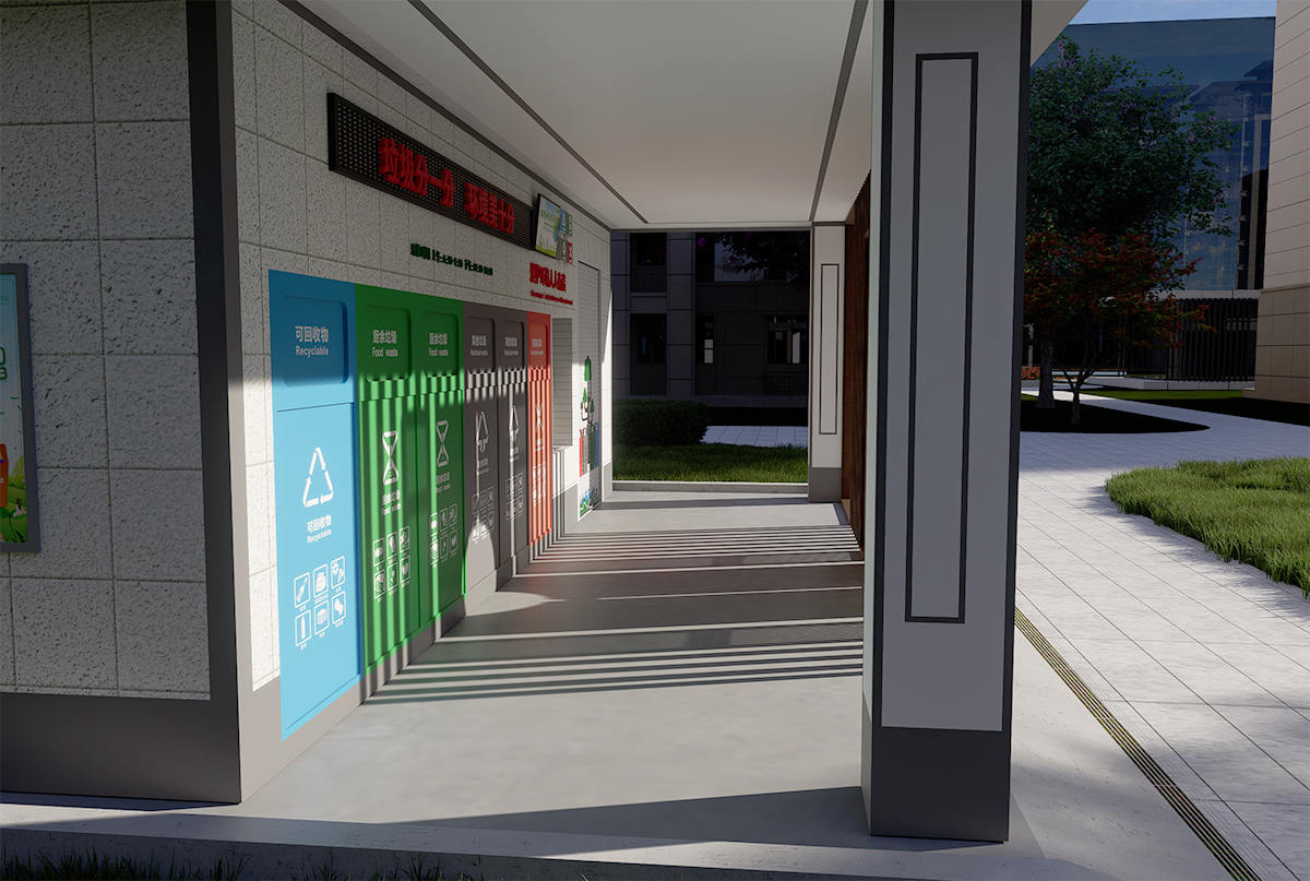 智能垃圾分類回收站左側細節圖