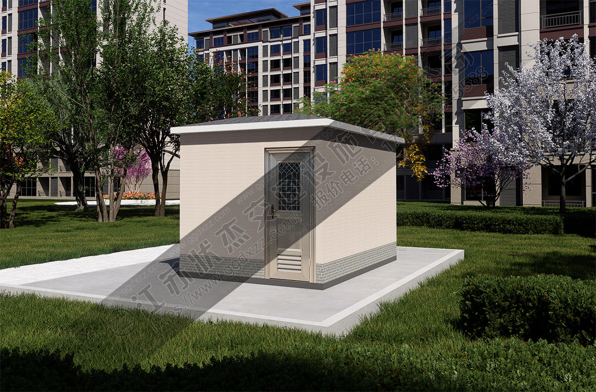 經生活垃圾定時定點投放站后視圖