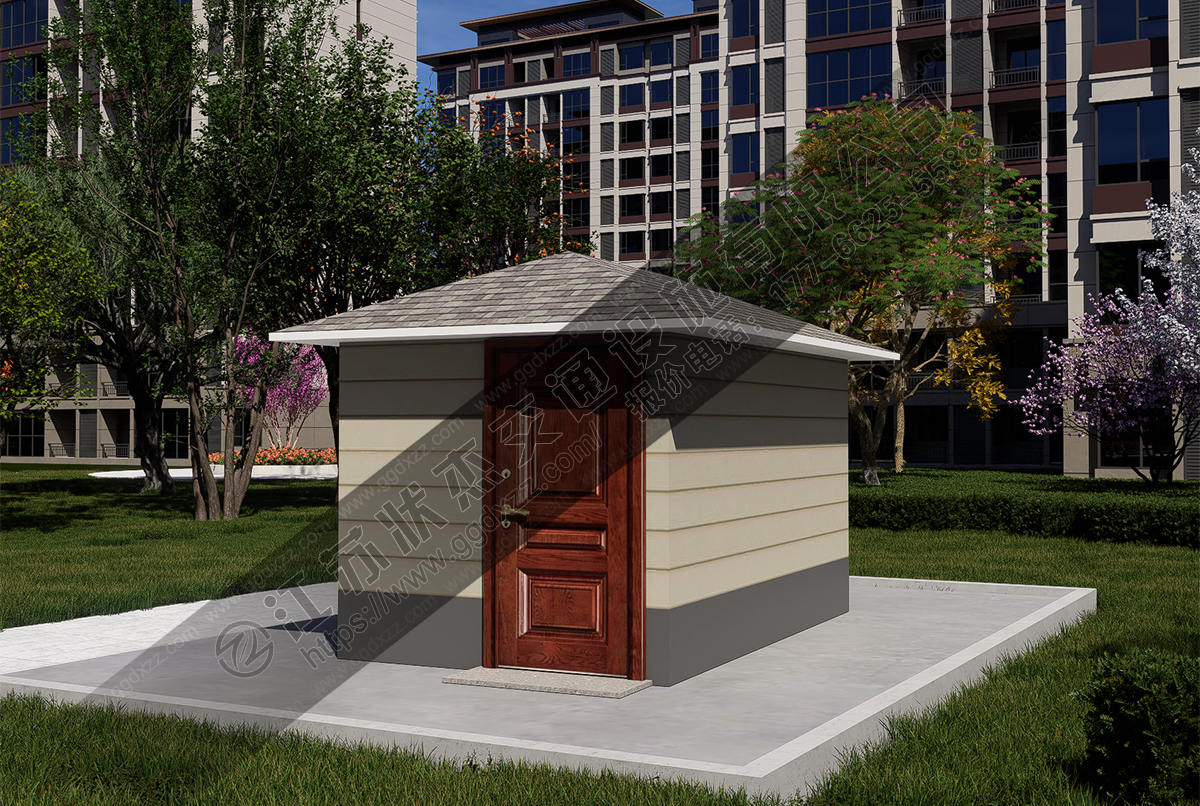 小型垃圾分類房后視圖