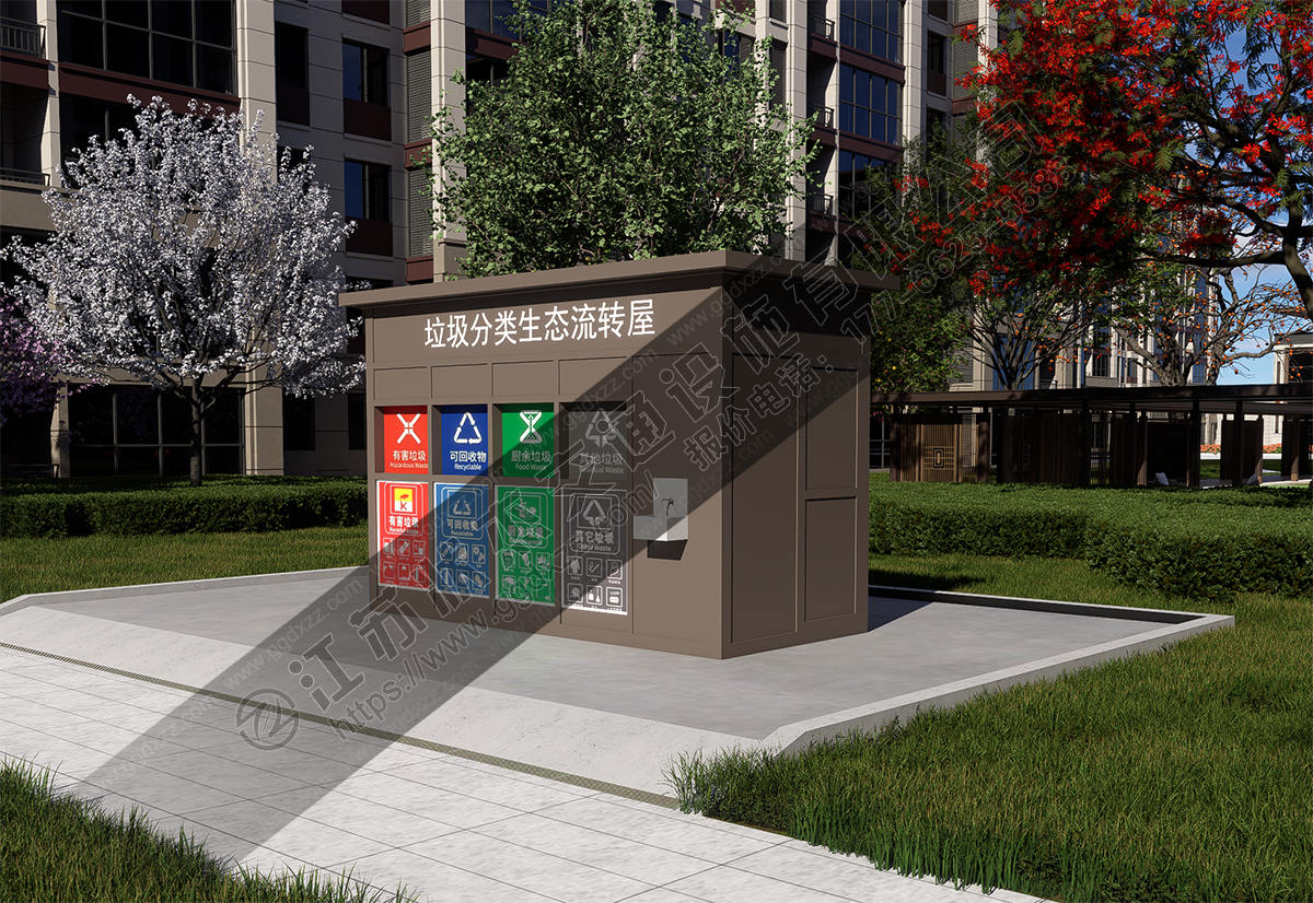 小型垃圾分類房右視圖