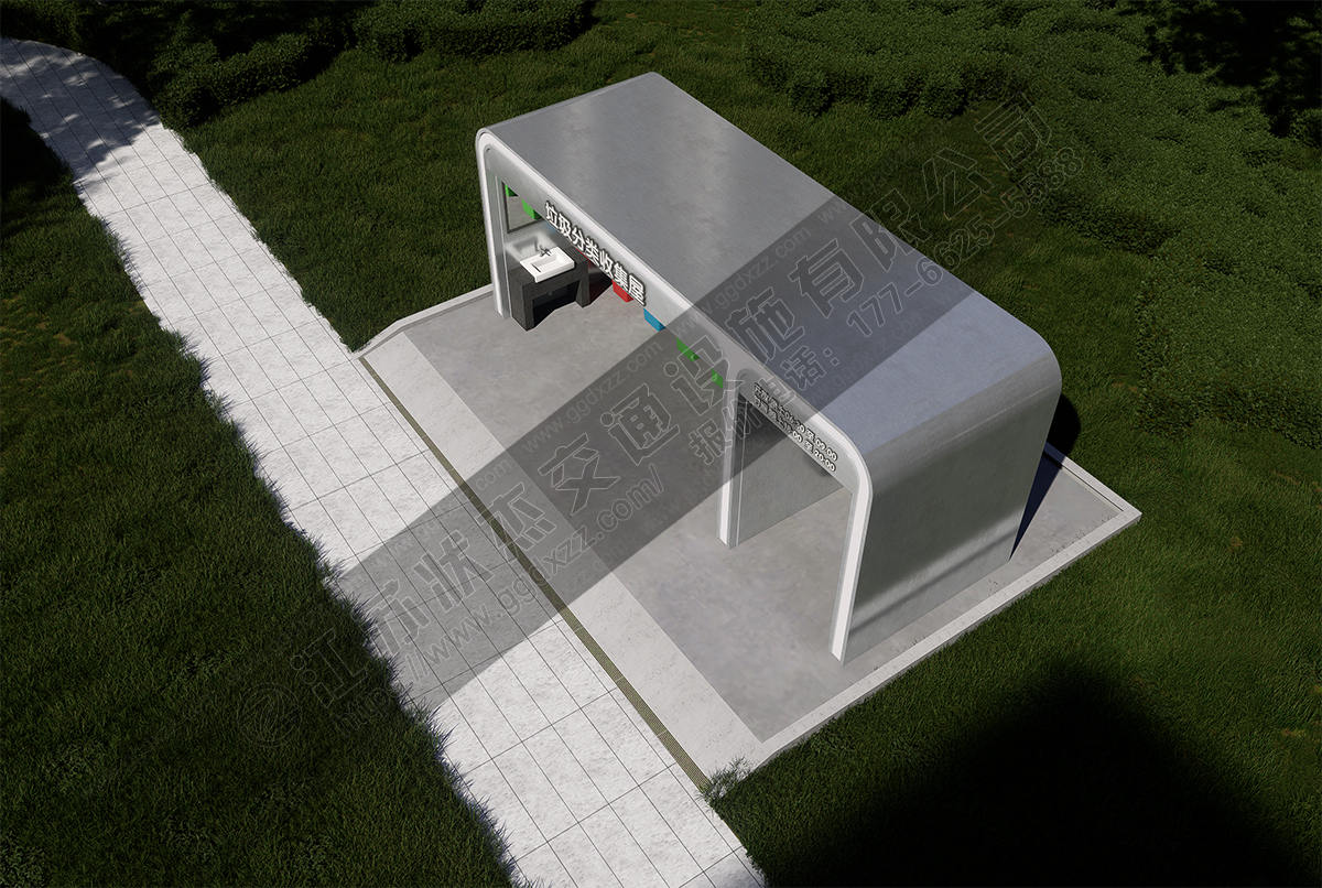 小型不銹鋼垃圾分類房俯視圖