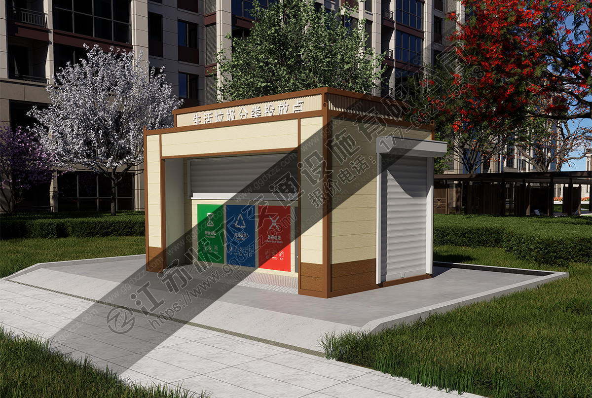 生活垃圾分類投放點右視圖