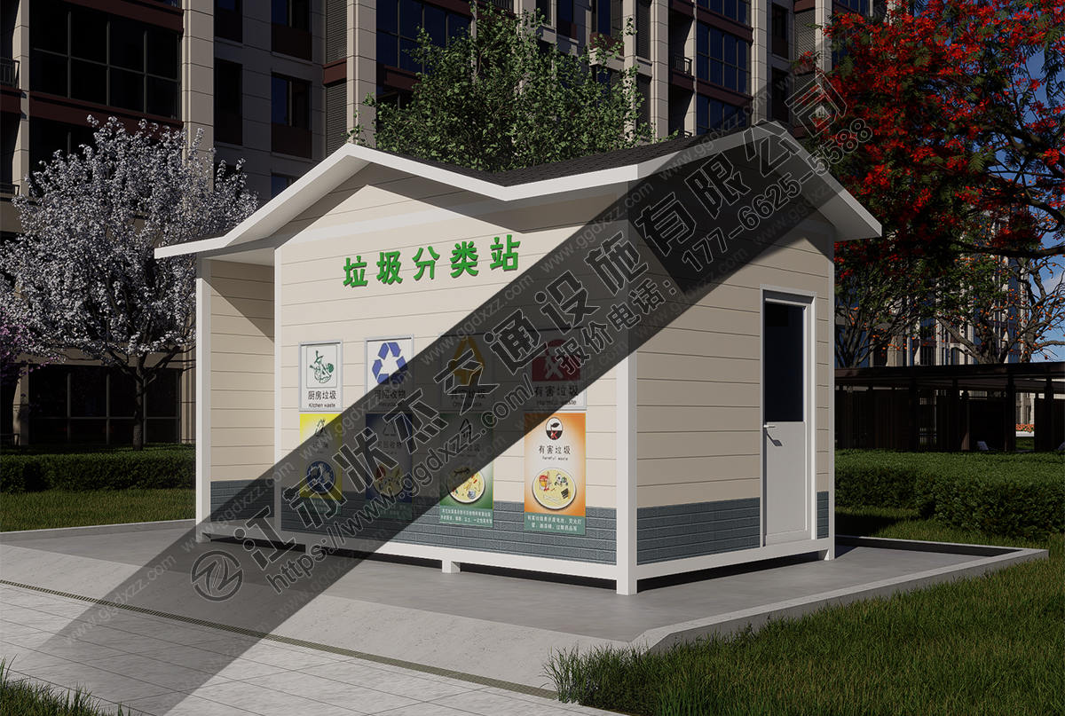 小區垃圾分類站右視圖
