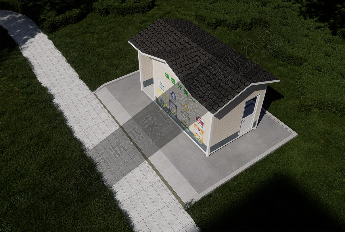 小區垃圾分類站俯視圖' '='