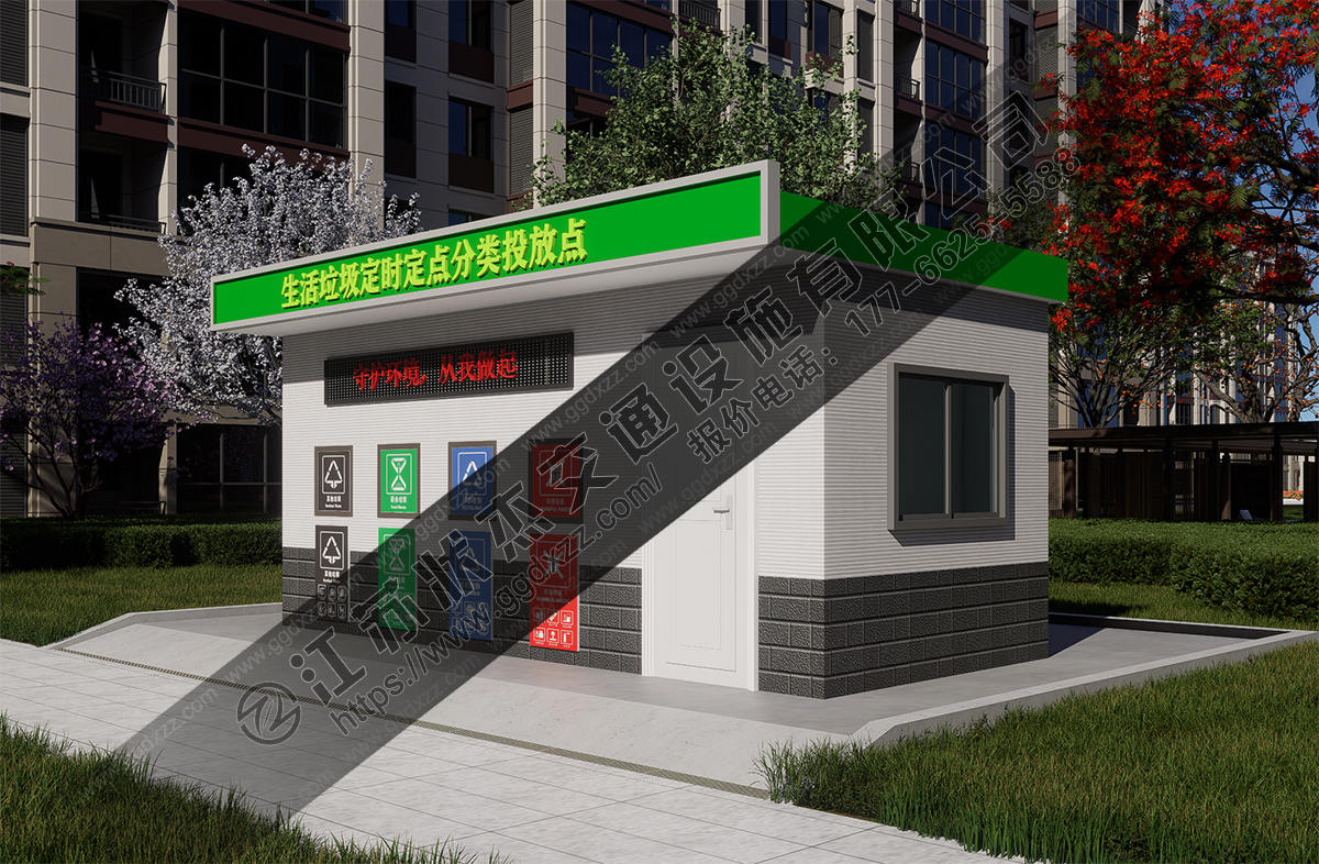 小區垃圾分類房右視圖