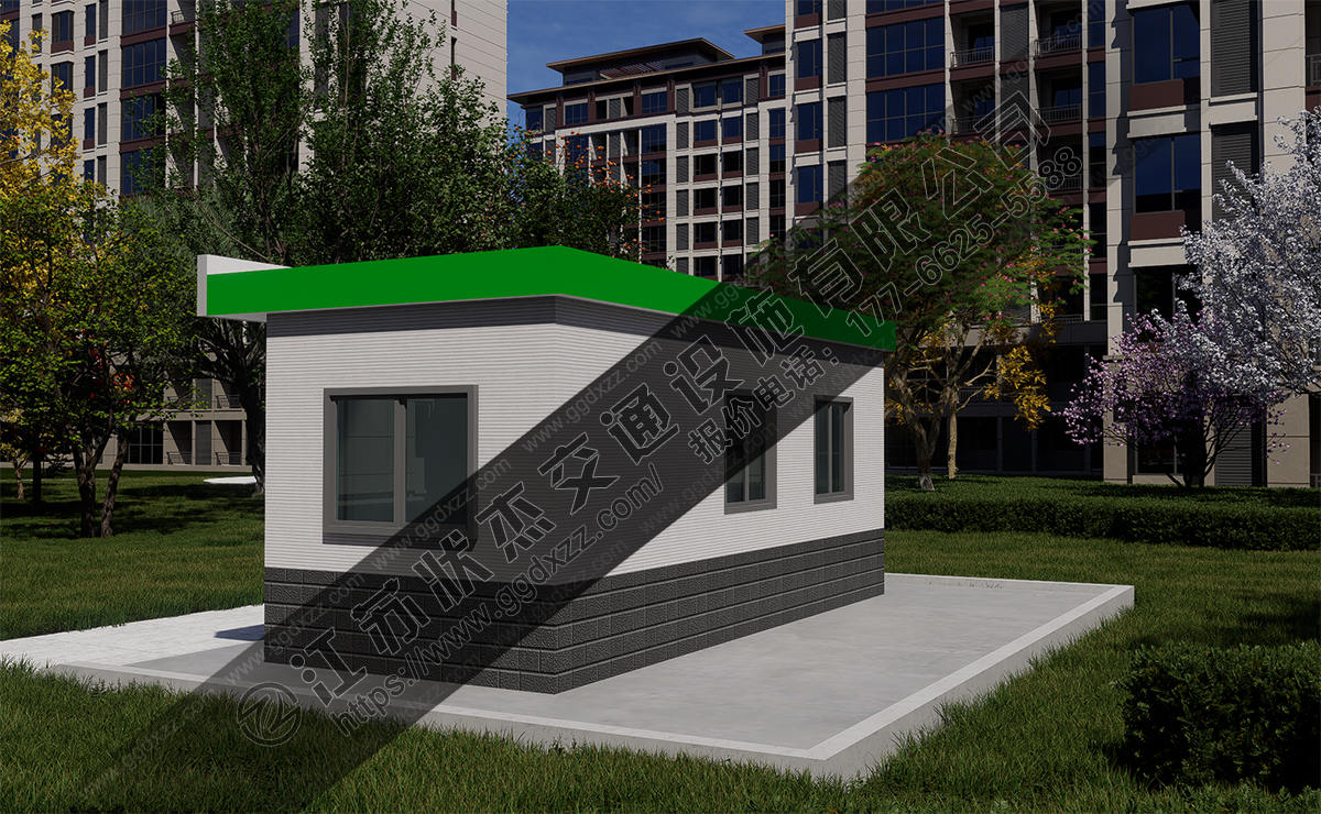 小區垃圾分類房后視圖