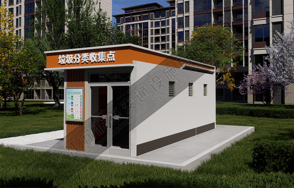 智能感應投放垃圾房殺菌除臭遠程監控后視圖