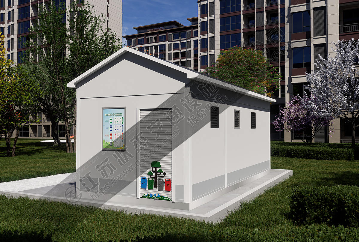 社區垃圾分類處置站后視圖