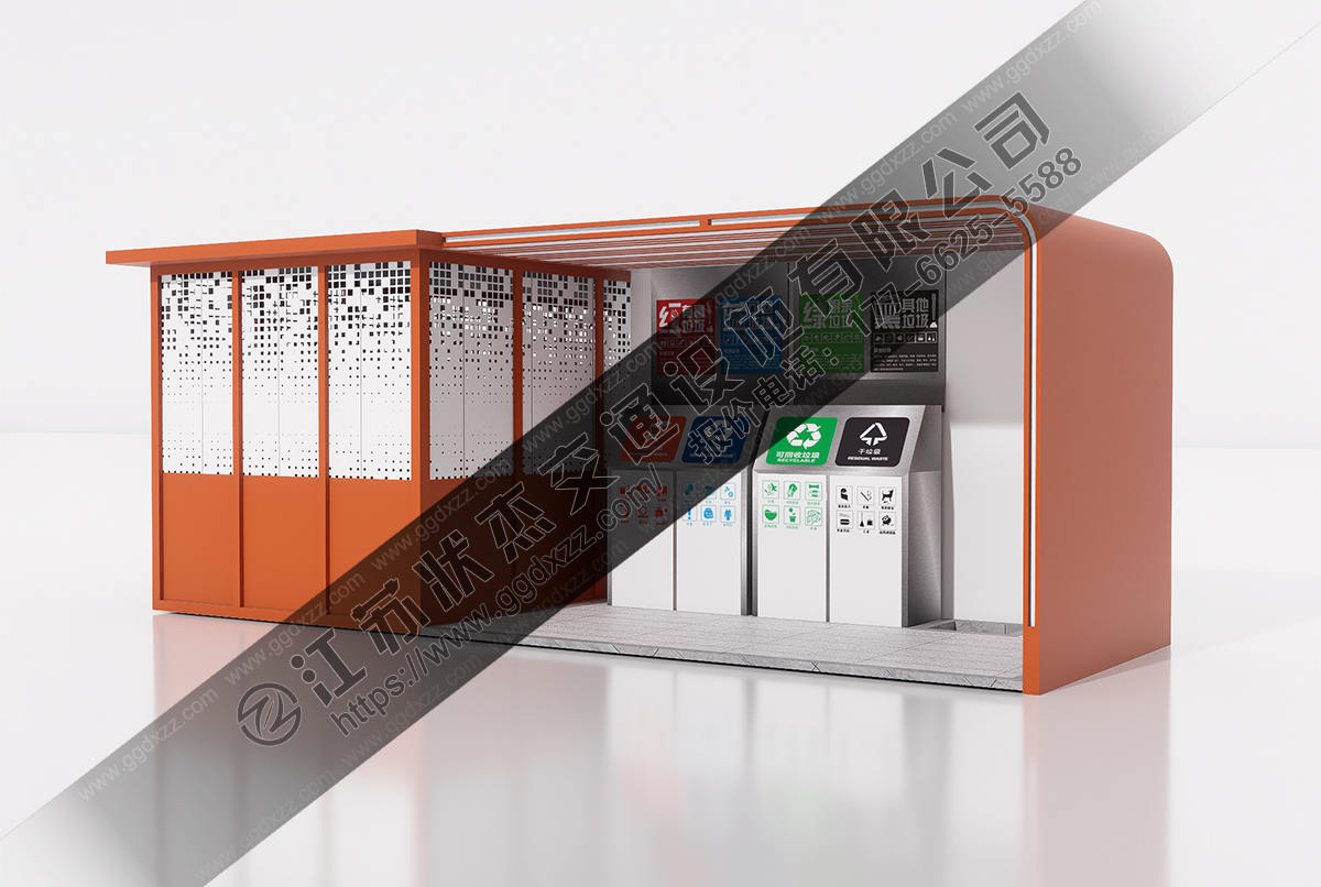 垃圾分類收集站前視圖