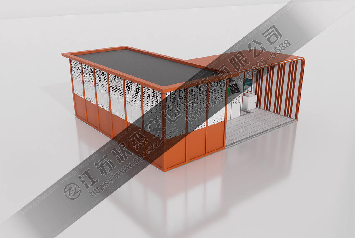 垃圾分類收集站右視圖