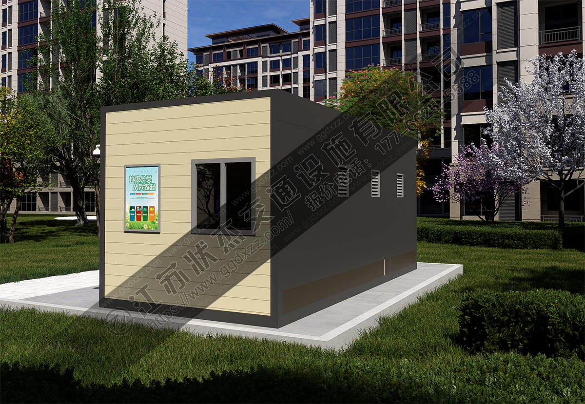 智能垃圾分類房后視圖