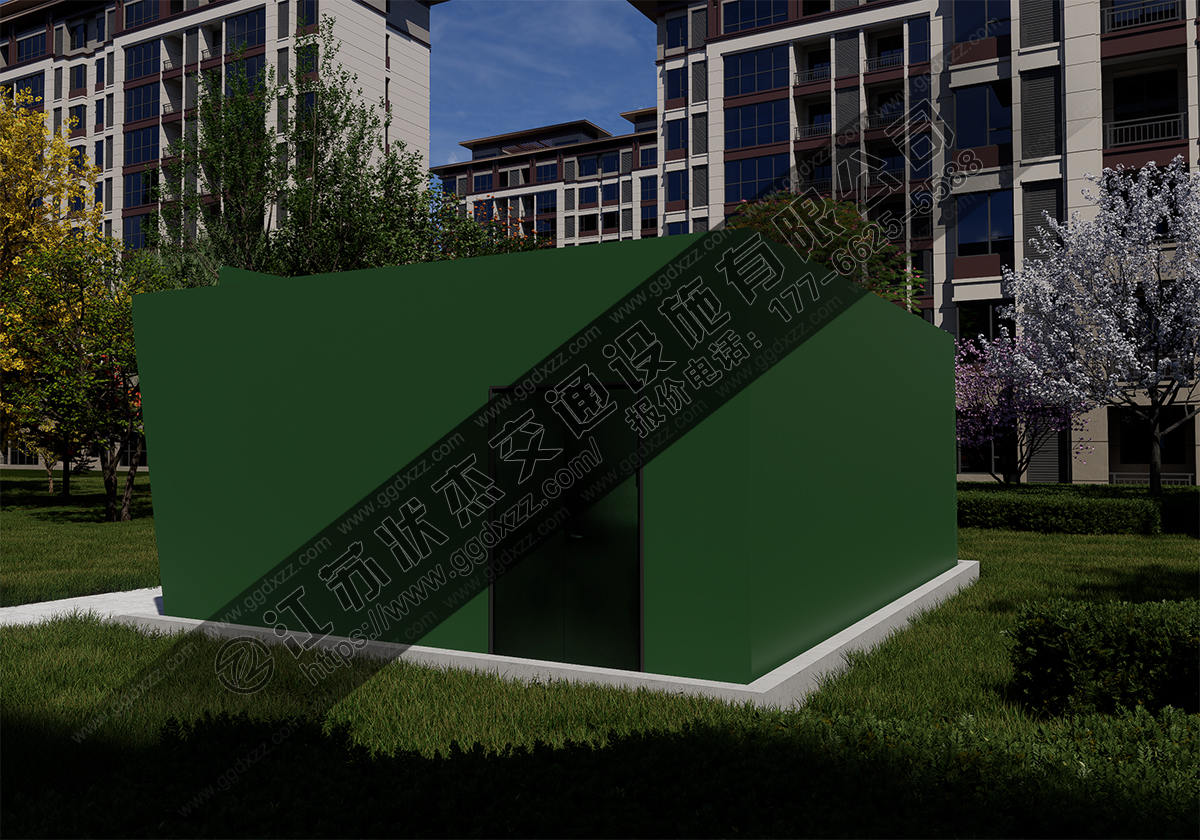 小區智能環保多功能垃圾分類房后視圖