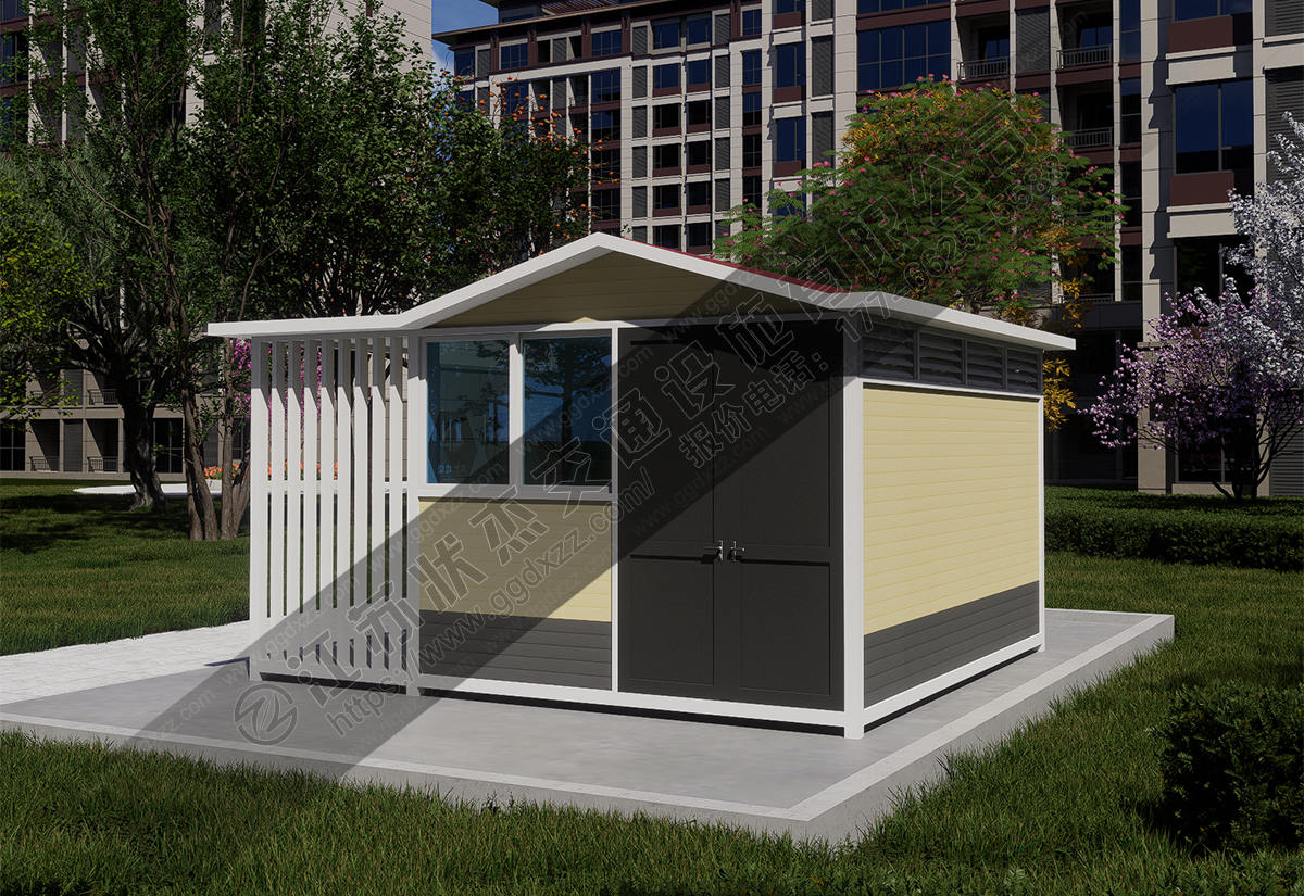 小區垃圾分類房后視圖