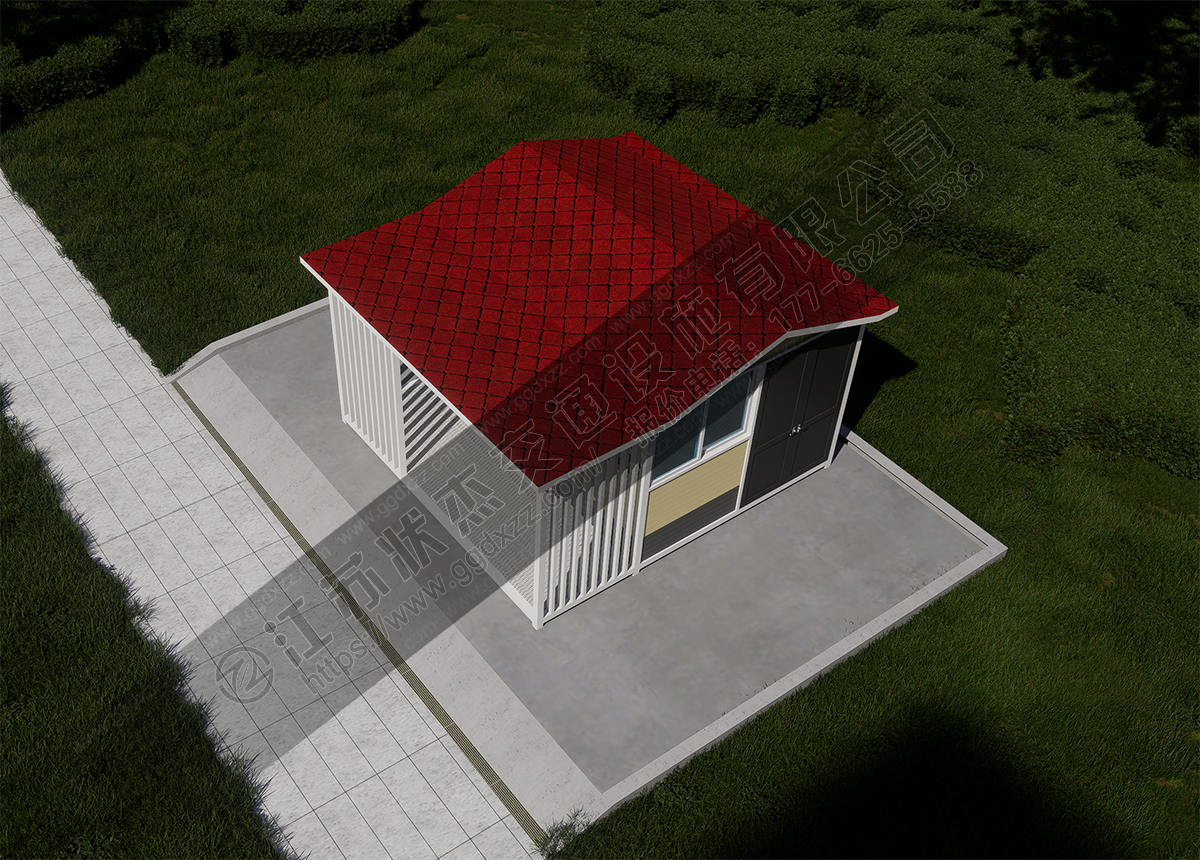 小區垃圾分類房俯視圖