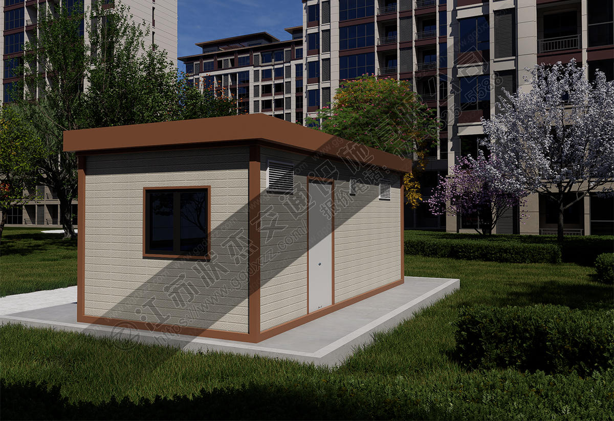 四分類垃圾收集房效果圖后視圖