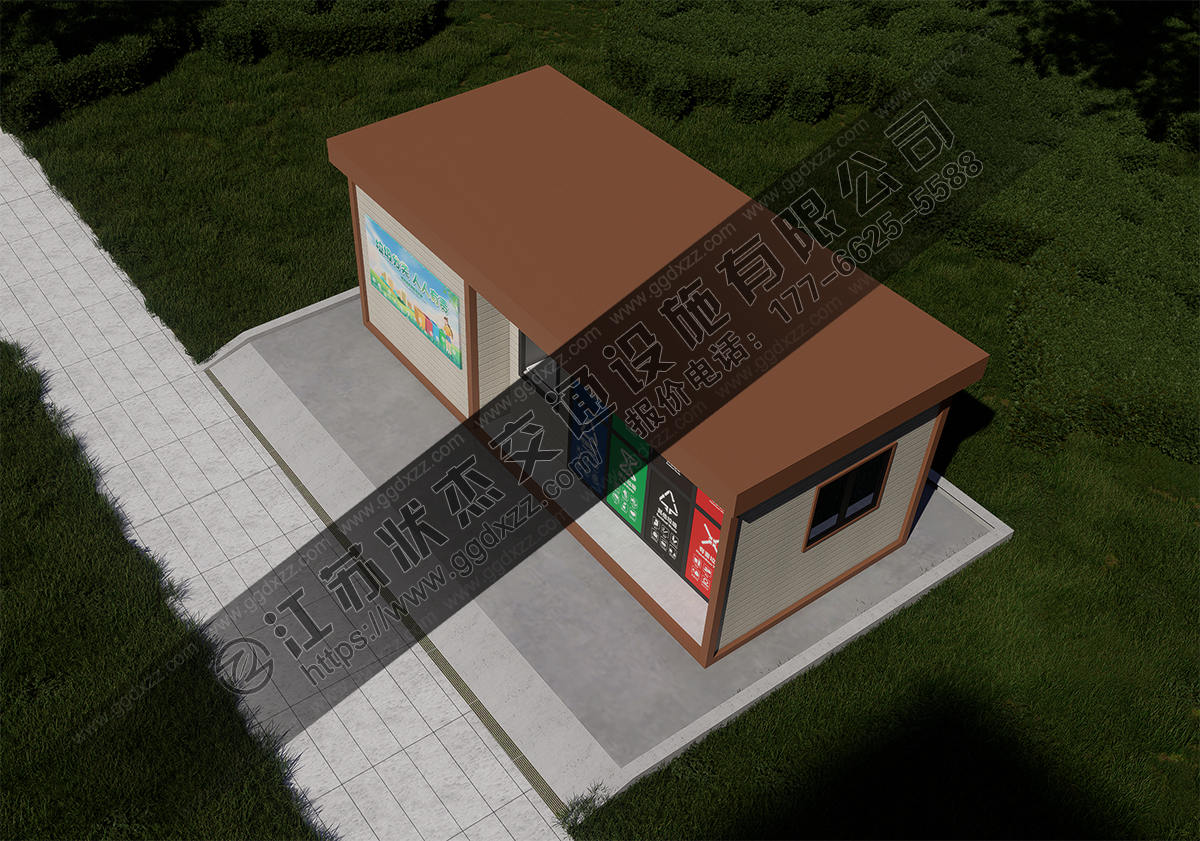 四分類垃圾收集房效果圖俯視圖
