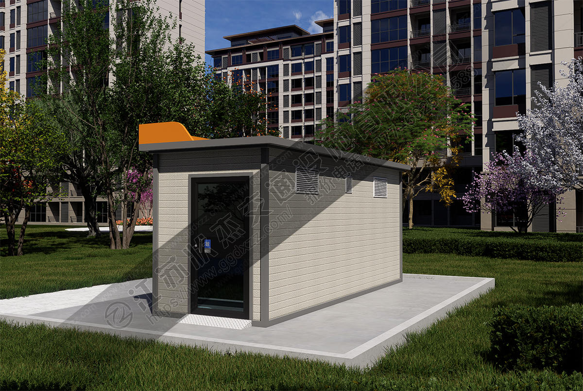 定時定點垃圾分類投放屋后視圖