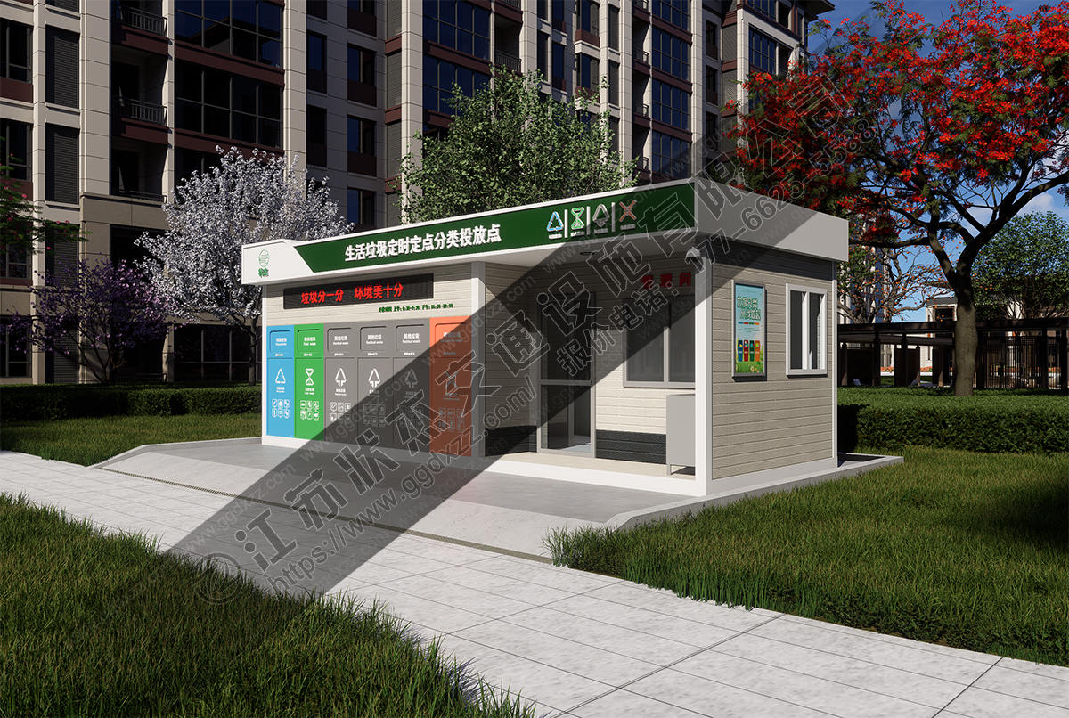 240升垃圾桶標配垃圾房右視圖