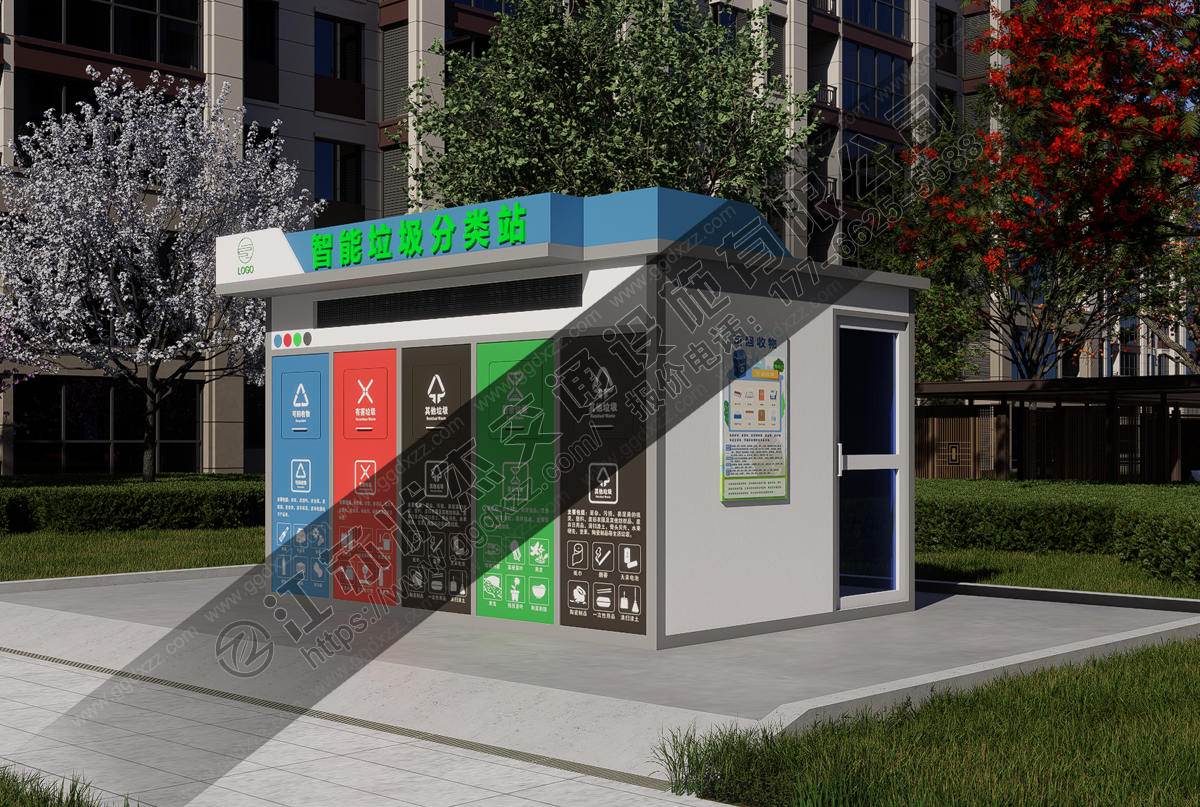 小區垃圾分類站右視圖