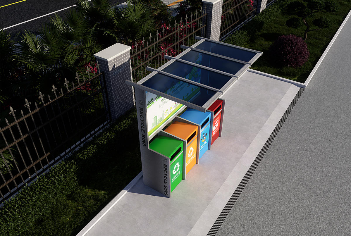 簡易垃圾分類亭俯視圖