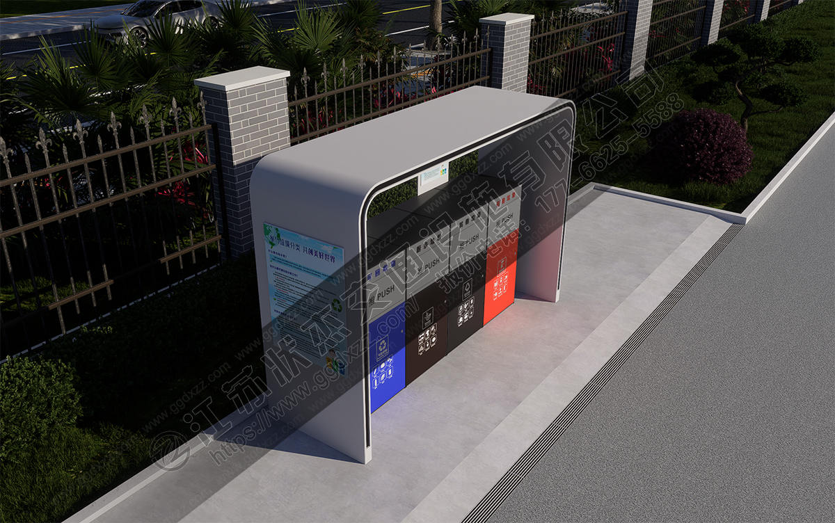 垃圾分類亭定制俯視圖