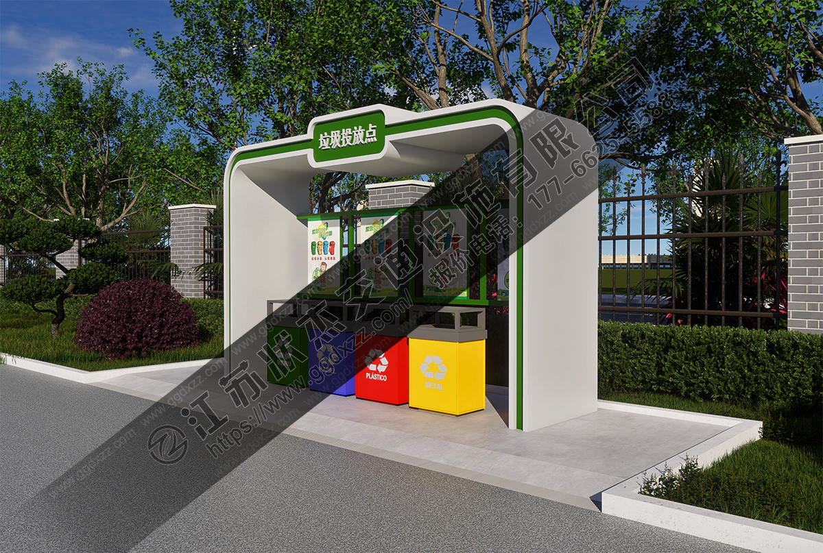 環保垃圾分類宣傳亭右視圖