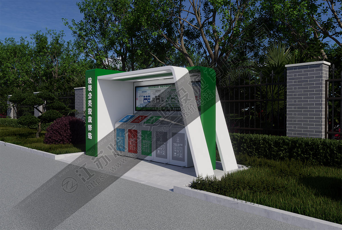 垃圾分類投放驛站右視圖