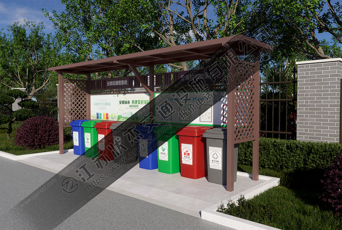 街道社區圾分類投放亭右視圖