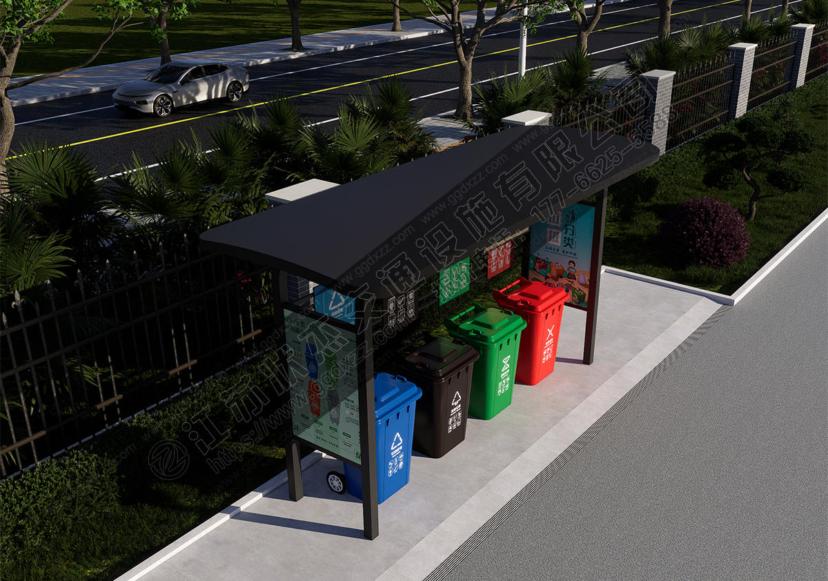 環保垃圾分類宣傳亭俯視圖