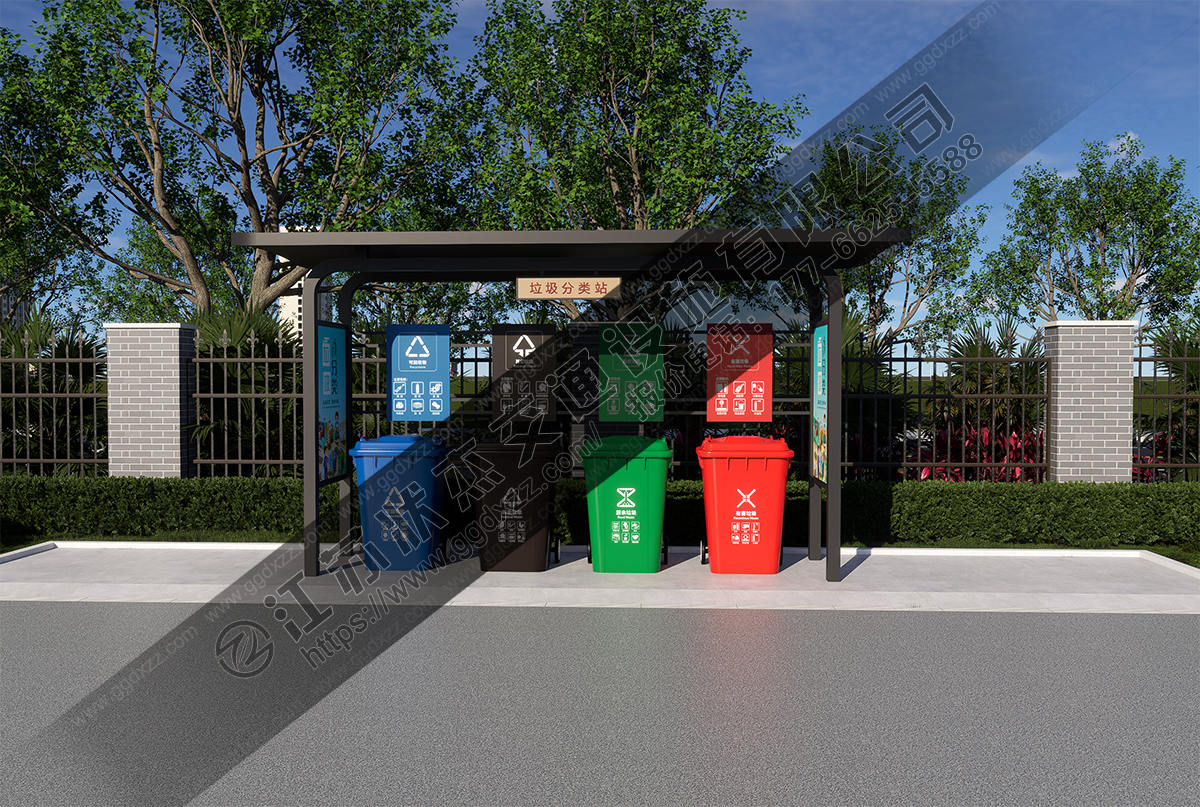 環保垃圾分類宣傳亭右視圖