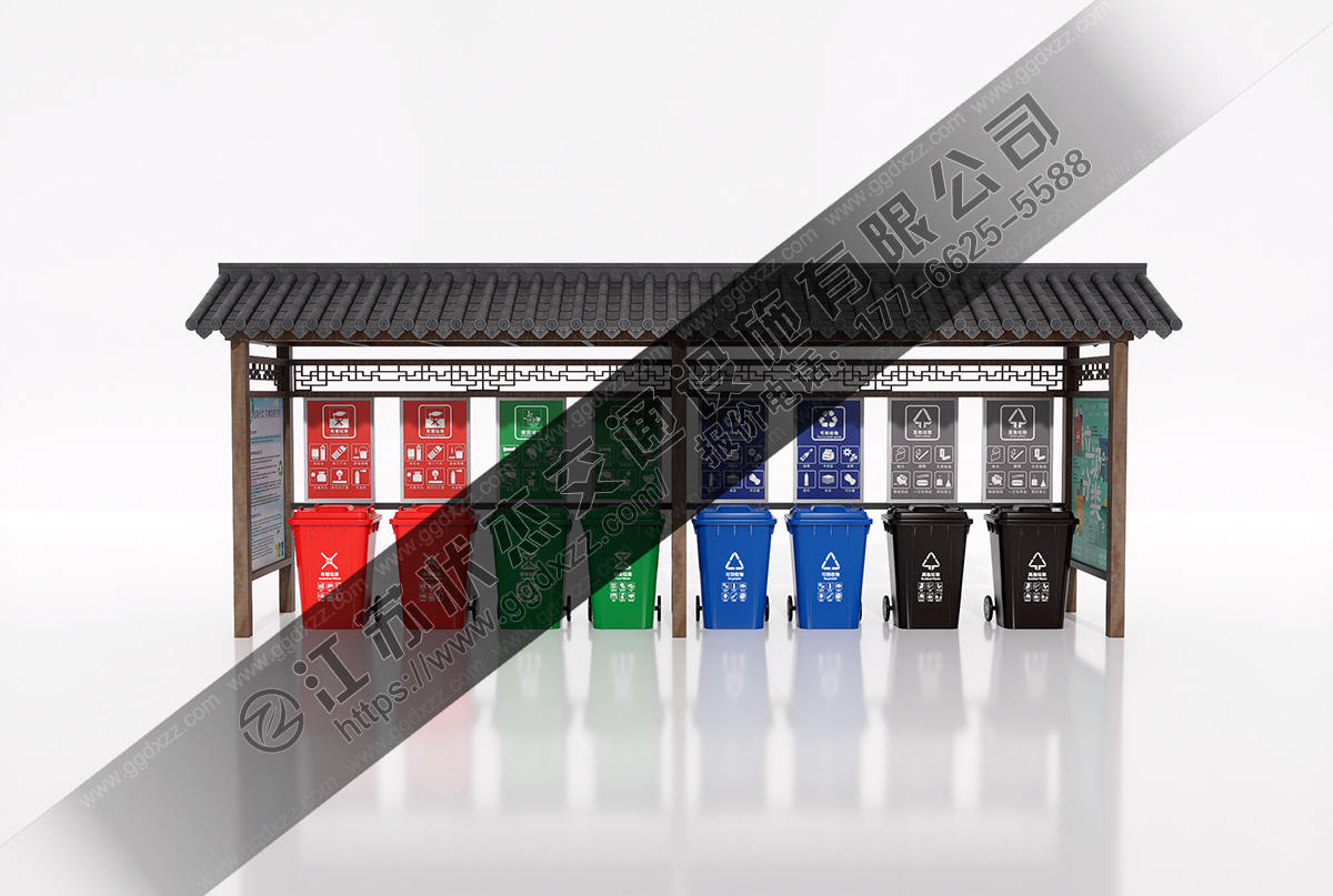 仿古八分類垃圾亭定制價格