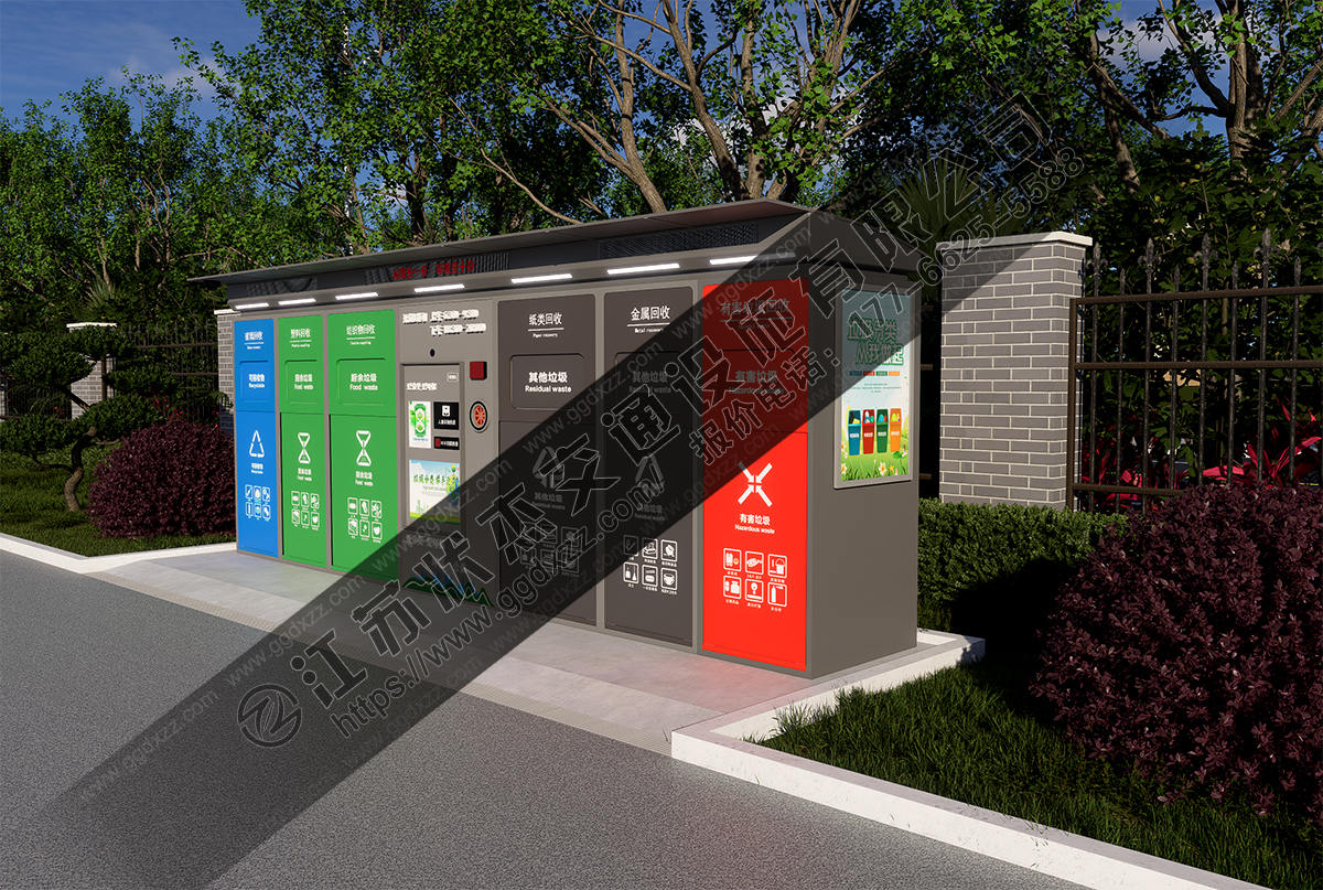 智能垃圾分類箱右視圖