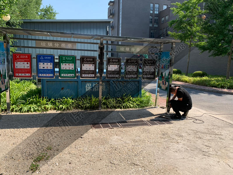 江西吉安不銹鋼垃圾分類亭案例