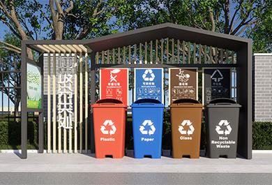 公園景區垃圾分類亭實景圖片