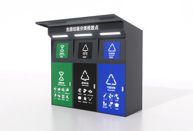 感應式電動開門三分類垃圾箱防夾手設計