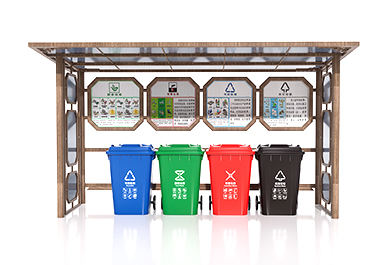 景區仿古垃圾分類亭