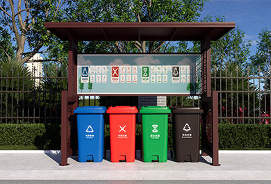 公園景區垃圾分類亭實景圖片