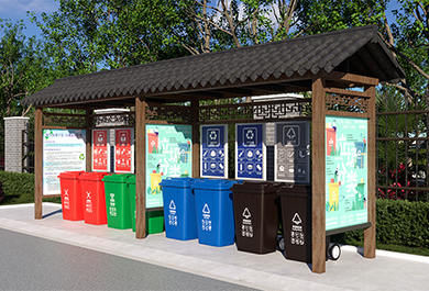 仿古八分類垃圾亭定制價格